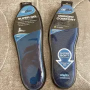 AirPlus Shoe Insoles, 2 Pair, New, Mens 8-13, Super Gel And Memory Comfort