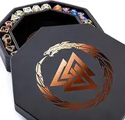 Soar Forge Dice Tray for DND and RPG - Beautiful Copper Valknut Dragon 8 Inch Rolling Tray Compatible with Dungeons & Dragons and Tabletop RPGs - Box Storage to Protect Dice
