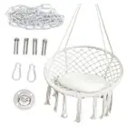 Hammock Hanging Swinging Chair,Hanging Cotton Ropes with Cushion Swing Chair