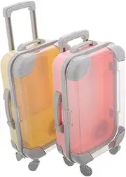 WOONEKY Mini Suitcase Eyelash Organizer 2 Pack Travel Lash Box Strip Holder Small Portable Storage Case for False Lashes