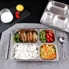 Food Plate Reusable Dinnerware Compartments Design Dinner Plate Heat-resistant