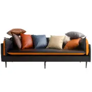 Faux Leather Soft Cushion Cover PU Pillow Case Modern Boho Decorative Cases for Bed or Sofa
