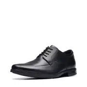 Clarks Howard Over Wide (H) Fit Mens Black Leather Lace Up Formal Shoes