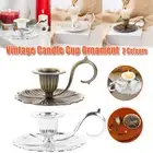 Retro Handheld Candlestick Holder European Style Candle Stand Metal Candlestick