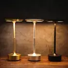 Lamp Metallic Bedside Lamp Dimmable Waterproof Cordless Table Lamp Rechargeable