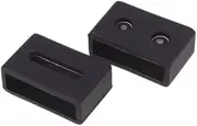 jojofuny 2pcs Watchband Buckles for Silicone Watchband Loop Rubber Buckle Black 22.5 x 5.5mm Waterproof and Durable
