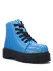 YRU Slayr Slayer Blue Hologram Holographic Platform Boots Shoes Cyber Punk Goth