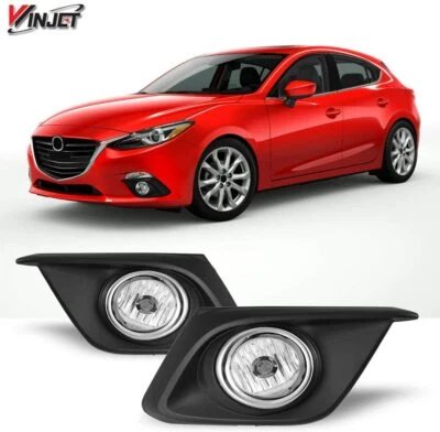 WINJET Factory Style Fog Lights w/ Bezel + Switch + Wiring For 2014-2016 Mazda 3 (for: Mazda)