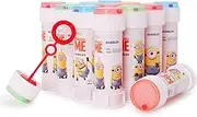 [Toyland] Pack of 12 Bubble Tubs with Wands, 60ml Solution & Novelty Maze Lid - Pocket Money & Party Bag Toys (Minion)