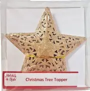 Christmas Tree Topper Glitter Gold Star Decor 8" (BRT)
