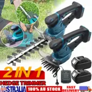 Cordless Hedge Trimmer Grass Shear Garden Mower Lawn Cutter Whipper w/ 2 Battery