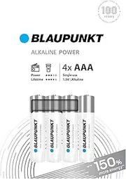 [Blaupunkt] AAA Alkaline Batteries Pack of 4, Best for Wall Clocks and TV Remotes, LR03BPO/4CP