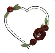 Jennet Heart Tuscan Bronze Red & Green Metal Art Indoor Wall Accent Decor