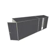 Build-a-Shed 0.8 x 5.2 x 2m Single Hinged Skillion Shed with Single Sliding Side Door - Grey