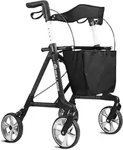 WHLLICKS Rollator Walkers for Seniors with Seat, Drive Walker for Seniors Foldable, Andador para Adultos Mayores, Medline Rollator Walker with Seat(Black)