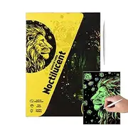 Scratch Paper Art,Handmade Glitter Scratchboard Art Set of 4 | Graffiti Cards Toys, Creative Coloring Drawing Craft, Landscape and Animal Art for Men Women