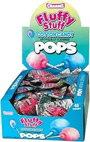 Fluffy Stuff Cotton Candy Pops (48 Count Box of 0.62 Oz), 29.76 Oz