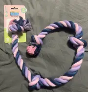 Chew/Tug Toy with 4 Knots. 34” Purple, Pink & Blue. Large Dog Rope Toy. 34”