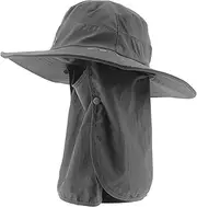 [Gogogmee] Summer Outdoor Fishing Hat for Men Women Wide Brim Protection Bucket Hat Breathable Travel Beach Cap Deep Sun Hat for Fishing Outdoor Activities Black