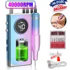 40000PRM Portable Rechargeable Electric Nail Drill Manicure Machine Nail File