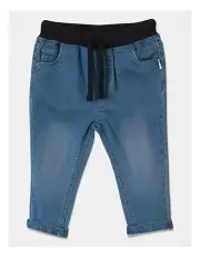 [Sprout] Knit Denim Rib Waist Jean in Denim