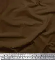 Soimoi Brown Poly Crepe Fabric Mocha Brown Dark Tone Color Print Fabric by The Metre 42 Inch Wide