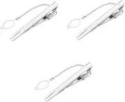 [LIFKOME] 3pcs Metal Necktie Clip Bar for Men Clips Fashion Tie Pinch Clasp Clamp for