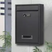 Large Capacity Locking Mailbox Wall Mount Lockable Letterbox External Iron