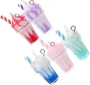 TEHAUX 10pcs Resin Ice Cream Cup Charms Vivid Drinks Charms for Jewelry Making for Necklaces Bracelets Keychains and Earrings Craft Accessories