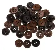 50 Pieces Wooden Flatback 4 Holes Buttons for Sewing
