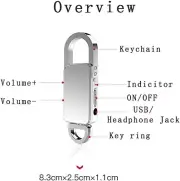 Mini Keychain Recorder Rechargeable Noise-Canceling Voice Activated Recorder And