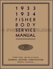 1933-1934 Oldsmobile Body Repair Shop Manual Olds Body Service Book 33 34