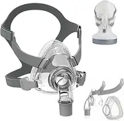 CPAP Mask, Universal Full Face CPAP Masks Replacement Set, Soft Silicone CPAP Full Cover Assembly Kit, TMS Comfort Series Nasal CPAP MASK with Headgear, Elbow and Cushion, S Size
