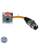 MCSPROAUDIO 2ft Pigtail: 1/4 TRS Panel Mount to XLR Female Plug (Orange)