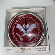 Wall Clock 8.78" Red Face Wear&tear Box