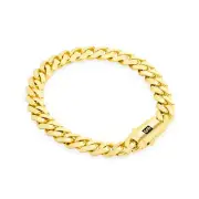 14k Yellow Gold Royal Monaco Miami Cuban Link 7.5mm Curb Chain Mens Bracelet 8"