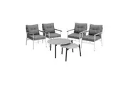 Livsip Outdoor Patio Setting 3PC Bistro Lounge Furniture Set 50cm White Table