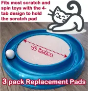 Cat Scratcher Replacement Pads, Stylish White 3 pk, Fit Turbo & Star Chaser Toys