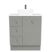 New England Joinery 750mm Diadem Centre Basin SilkSurface Top Floor Standing Vanity