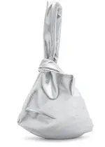 Jakke Neenah Metallic Faux Leather top Handle bag - Silver ONE SIZE