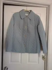 ANNE KLEIN Womens Quilted Jacket Coat Greyish Blue L Nwt