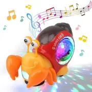 Interactive Musical Crawling Crab Toy Light Up Movement Toy for Infants and Toddlers