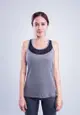 Amnig Women Flex Pro Cross Back Tank Top (Medium Grey Heather)