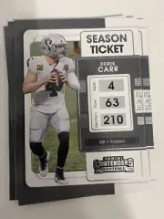 5x DEREK CARR 2021 Panini Contenders Football LOT #57