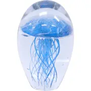 LVD Glass Paperweight Home/Office Decorative Ornament 11.5cm Jellyfish Blue