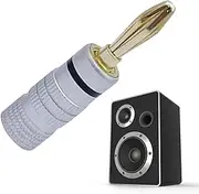 Gold Plated Speaker Plugs - Spring Loaded Banana Jack, Highh QualitySpeaker Plugs | Lightweight Spring Banana Plug Terminals, Durable Quick Release Speaker Connectors for Spring-Loaded Speaker Banana
