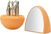 Nail Clippers Set Manicure, Pedicure Kit, Nail Clippers Set of 8Pcs, Professional Grooming Kit, Personal Nail Care Tools with Egg Shaped Travel Case Nail Clippers Portable Set(Orange)