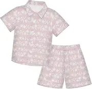 [Caihoyu] Toddler Baby Boys Short Sleeve Button Down Shirt Shorts Gentleman Outfits Toddler Boy Outfit Summer Outfit