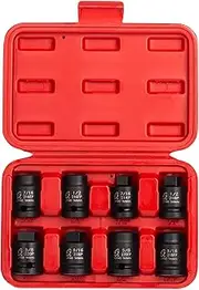 Sunex Tools 8-Piece CR-MO Steel Socket Set, 1/2-Inch Drive, Pipe Plug, Male/Female, SAE: 7/16'' to 5/8'', Heavy Duty Storage Case, Meets ANSI Standards, Model 2841