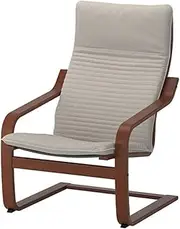 IKEA Poang Armchair Medium Brown Knisa Light Beige 392.408.10